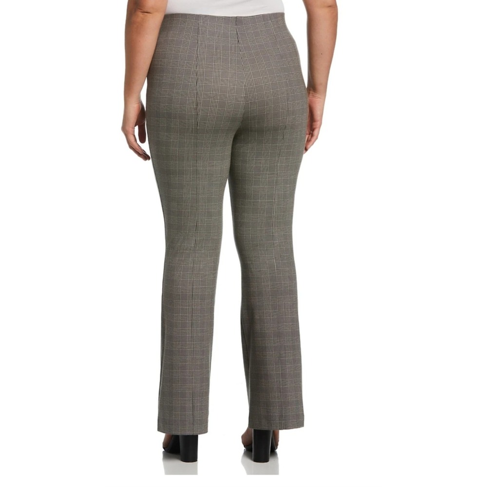 Ella Rafaella Plaid Sailor Pant 12P Grey Flare High Waist Career Preppy Academia - Picture 2 of 8
